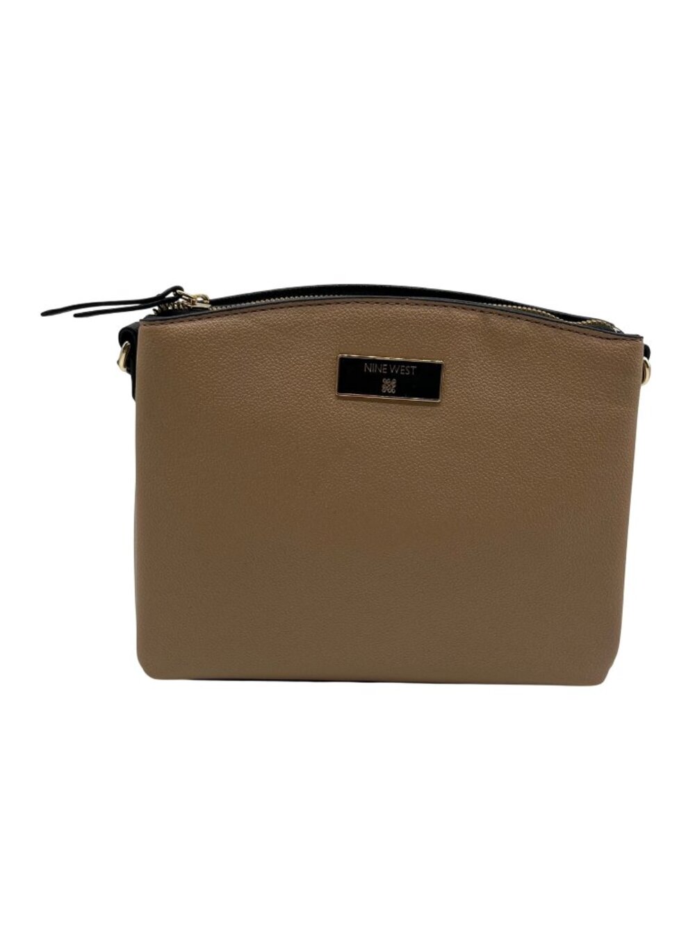 Nine West Beige Pebbled Faux Leather Crossbody Bag